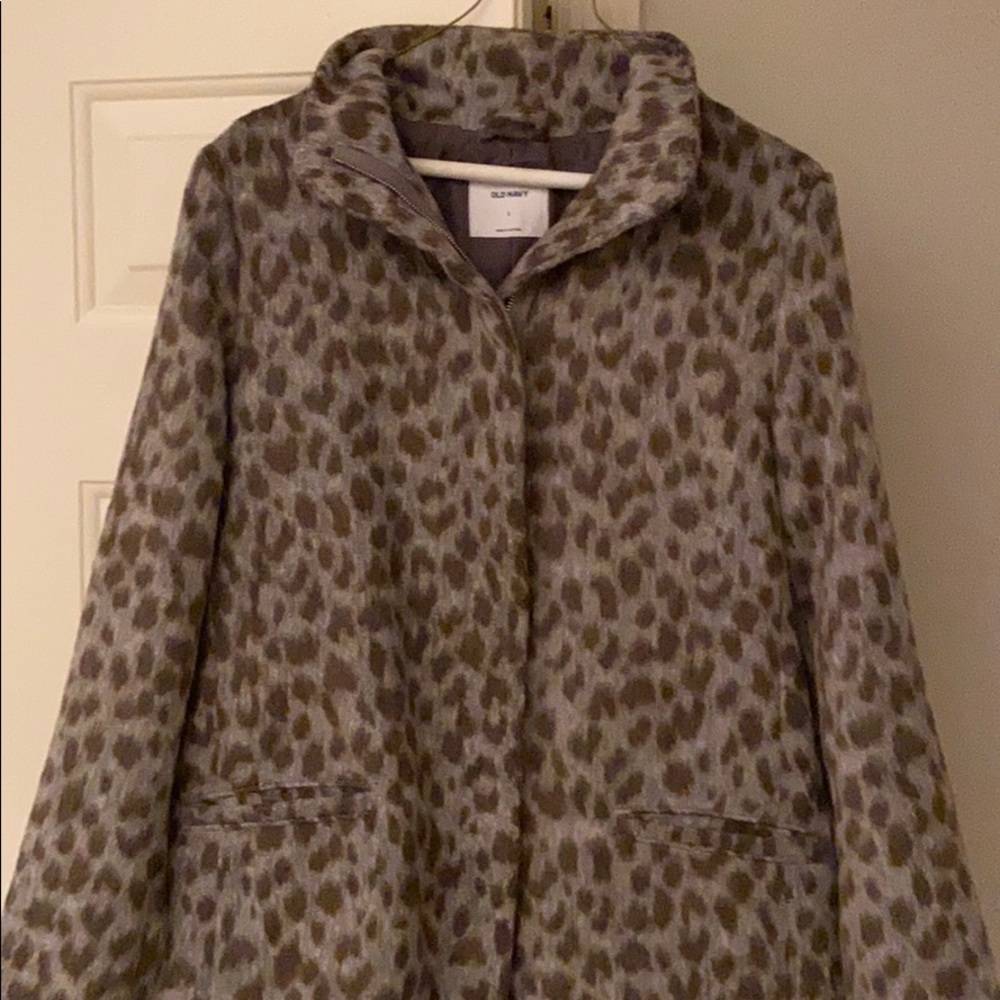 Leopard pea coat